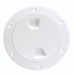 Beckson 4&quot; Smooth Center Screw-Out Deck Plate - White - DP40-W