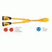 Marinco Y504-2-30 EEL (2)-30A-125V Female to (1)50A-125/250V Male &quot;Y&quot; Adapter - Yellow - Y504-2-30