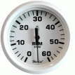 Faria Dress White 4&quot; Tachometer - 6000 RPM (Gas) (Inboard & I/O) - 33103