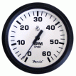 Faria Euro White 4&quot; Tachometer - 6000 RPM (Gas) (Inboard & I/O) - 32904