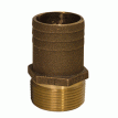 GROCO 1/2&quot; NPT x 3/4&quot; Bronze Full Flow Pipe to Hose Straight Fitting - FF-500