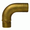 GROCO 1/2&quot; NPT x 3/4&quot; ID Bronze Full Flow 90&deg; Elbow Pipe to Hose Fitting - FFC-500