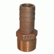 GROCO 1/2&quot; NPT x 1/2&quot; ID Bronze Pipe to Hose Straight Fitting - PTH-500