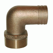 GROCO 1-1/4&quot; NPT x 1-1/8&quot; ID Bronze 90 Degree Pipe to Hose Fitting Standard Flow Elbow - PTHC-1125
