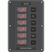 Blue Sea 4322 Circuit Breaker Switch Panel 6 Position - Gray - 4322