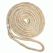 New England Ropes 3/8&quot; Double Braid Dock Line - White/Gold w/Tracer - 25&#39; - C5059-12-00025