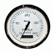 Faria Chesapeake White SS 4&quot; Tachometer w/Hourmeter (4000 RPM) (Diesel) (Mech. Takeoff & Var. Ratio Alt) - 33834