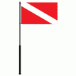 Mate Series Flag Pole - 36&quot; w/Dive Flag - FP36DIVE