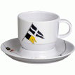 Marine Business Melamine Tea Cup & Plate Breakfast Set - REGATA - Set of 6 - 12005C