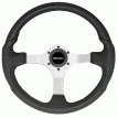 Uflex Nisida Steering Wheel 13.8&quot; - Black Polyurethane Grip w/Black Aluminum Spokes - NISIDA-B/B