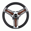 Schmitt Marine Burano Wheel 14&quot; 3/4&quot; Tapered Shaft Burl Polyurethane w/Stainless Spoke Includes Center Cap/Nut - PU105111-04R
