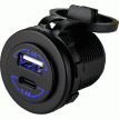 Sea-Dog Round Dual USB & USB-C Power Socket - 426516-1